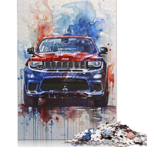 Kunst-Sportwagen-Puzzle, einzigartige Heimdekoration, 100% recyceltes Holzpuzzle für Jungen oder Mädchen, 1000 Teile (75 x 50 cm) von LMYmoney