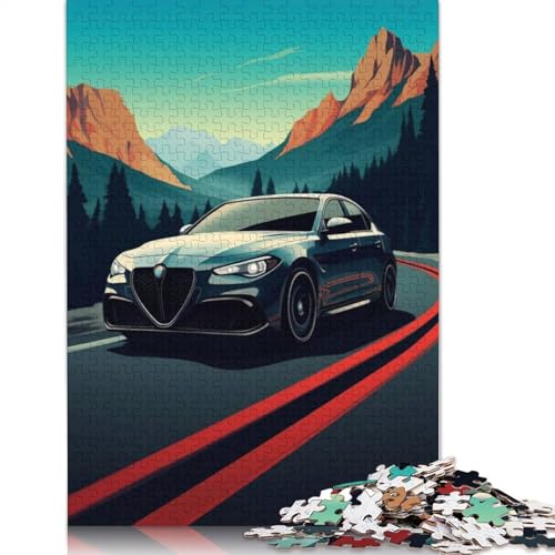 Kunst-Sportwagen-Puzzle, einzigartige Heimdekoration, 100% recyceltes Holzpuzzle für Jungen oder Mädchen, 1500 Teile (85 x 57 cm) von LMYmoney