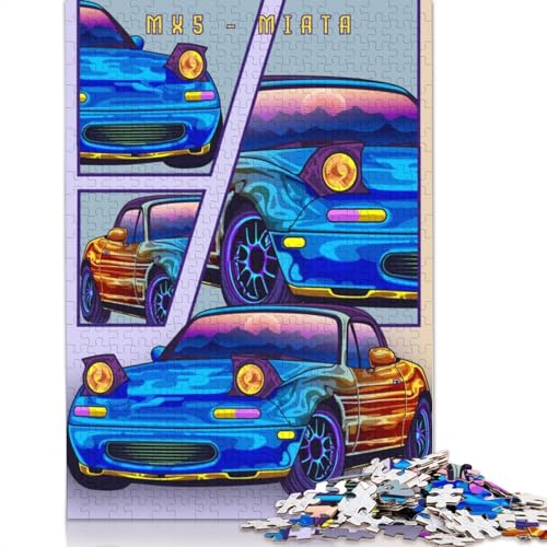 Kunst-Sportwagen-Puzzle, einzigartige Heimdekoration, 100% recyceltes Holzpuzzle für Jungen oder Mädchen, 520 Teile (52 x 38 cm) von LMYmoney