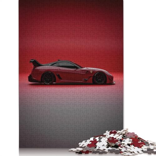 Kunst-Sportwagen-Puzzle, einzigartige Heimdekoration, 100% recyceltes Holzpuzzle für Jungen oder Mädchen, 520 Teile (52 x 38 cm) von LMYmoney