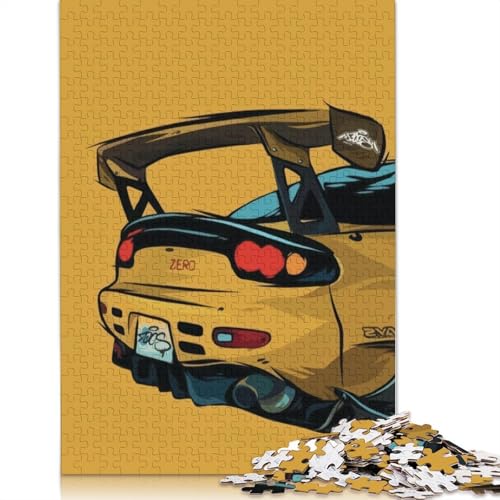 Kunst-Sportwagen-Puzzle, einzigartige Heimdekoration, 100% recyceltes Holzpuzzle für Jungen oder Mädchen, 520 Teile (52 x 38 cm) von LMYmoney