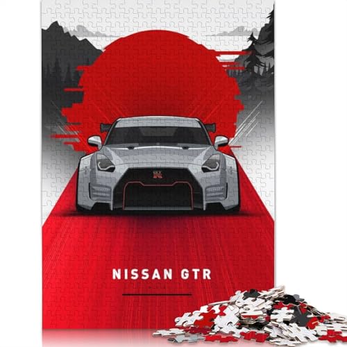 Kunst-Sportwagen-Puzzle, einzigartige Heimdekoration, 100% recyceltes Holzpuzzle für Jungen oder Mädchen, 520 Teile (52 x 38 cm) von LMYmoney