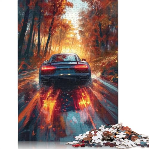Kunst-Sportwagen-Puzzle, freundliche Materialien, 100 Prozent recyceltes Holzpuzzle für Erwachsene und Kinder, Geschenk, 1000 Teile (75 x 50 cm) von LMYmoney
