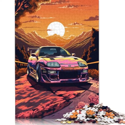 Kunst-Sportwagen-Puzzle, freundliche Materialien, 100 Prozent recyceltes Holzpuzzle für Erwachsene und Kinder, Geschenk, 1000 Teile (75 x 50 cm) von LMYmoney