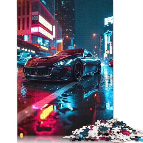 Kunst-Sportwagen-Puzzle, freundliche Materialien, 100 Prozent recyceltes Holzpuzzle für Erwachsene und Kinder, Geschenk, 1500 Teile (85 x 57 cm) von LMYmoney
