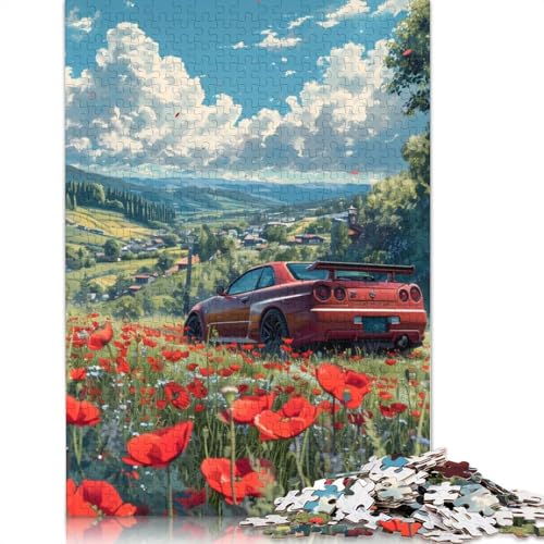 Kunst-Sportwagen-Puzzle, freundliche Materialien, 100 Prozent recyceltes Holzpuzzle für Erwachsene und Kinder, Geschenk, 1500 Teile (85 x 57 cm) von LMYmoney