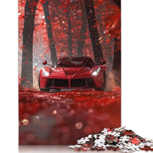 Kunst-Sportwagen-Puzzle, freundliche Materialien, 100 Prozent recyceltes Holzpuzzle für Erwachsene und Kinder, Geschenk, 520 Teile (52 x 38 cm) von LMYmoney