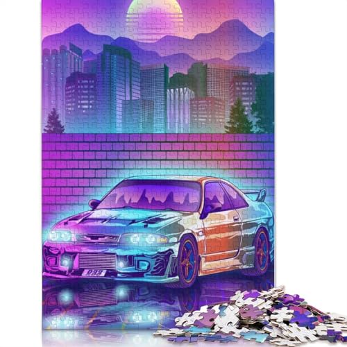 Kunst-Sportwagen-Puzzle, freundliche Materialien, 100 Prozent recyceltes Holzpuzzle für Erwachsene und Kinder, Geschenk, 520 Teile (52 x 38 cm) von LMYmoney