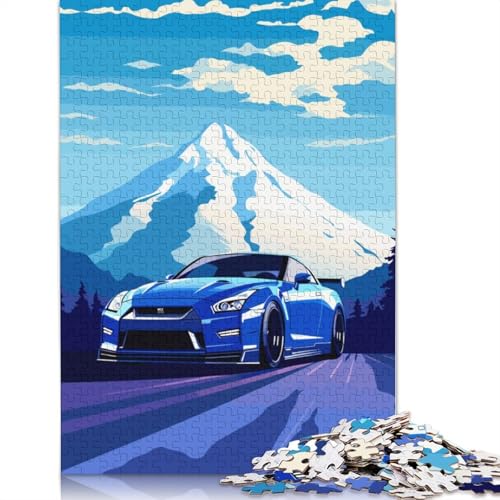 Kunst-Sportwagen-Puzzle, freundliche Materialien, 100 Prozent recyceltes Holzpuzzle für Erwachsene und Kinder, Geschenk, 520 Teile (52 x 38 cm) von LMYmoney