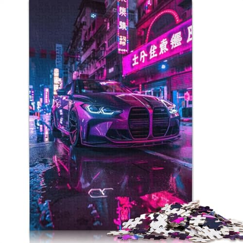 Kunst-Sportwagen-Puzzle, freundliche Materialien, 100 Prozent recyceltes Holzpuzzle für Erwachsene und Kinder, Geschenk, 520 Teile (52 x 38 cm) von LMYmoney