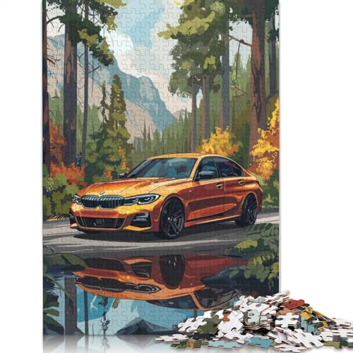 Kunst-Sportwagen-Puzzle, freundliche Materialien, 100 Prozent recyceltes Holzpuzzle für Erwachsene und Kinder, Geschenk, 520 Teile (52 x 38 cm) von LMYmoney
