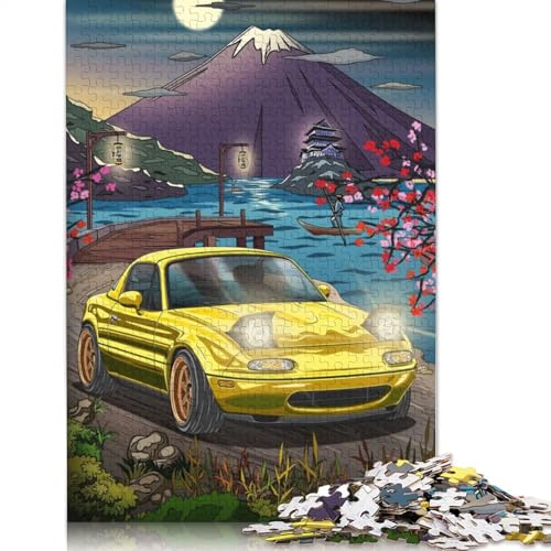 Kunst-Sportwagen-Puzzle, freundliche Materialien, 100 Prozent recyceltes Holzpuzzle für Erwachsene und Kinder, Geschenk, 520 Teile (52 x 38 cm) von LMYmoney