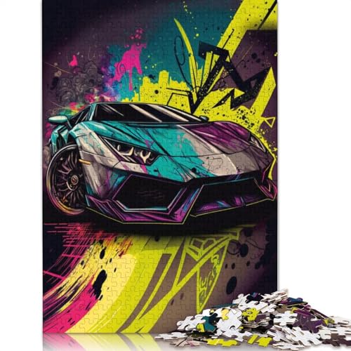 Kunst-Sportwagen-Puzzle, herausfordernd und knifflig, 100% recyceltes Holzpuzzle für Erwachsene, Teenager, Geburtstagsgeschenk, 520 Teile (52 x 38 cm) von LMYmoney