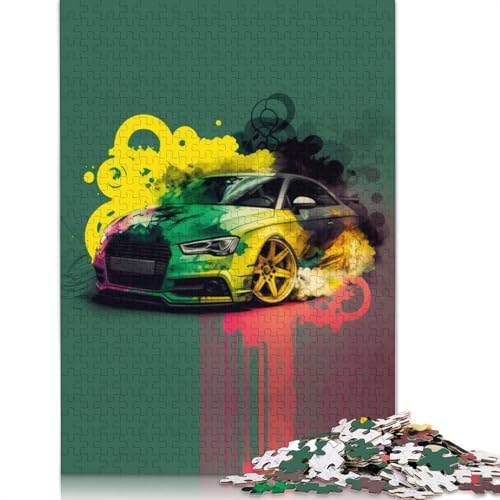 Kunst-Sportwagen-Puzzle, herausfordernd und knifflig, 100% recyceltes Holzpuzzle für Erwachsene und Kinder, 1000 Teile (75 x 50 cm) von LMYmoney
