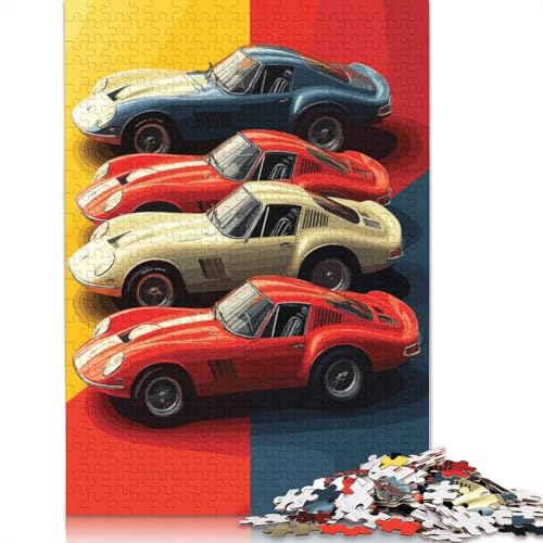 Kunst-Sportwagen-Puzzle, herausfordernd und knifflig, 100% recyceltes Holzpuzzle für Erwachsene und Kinder, 1000 Teile (75 x 50 cm) von LMYmoney