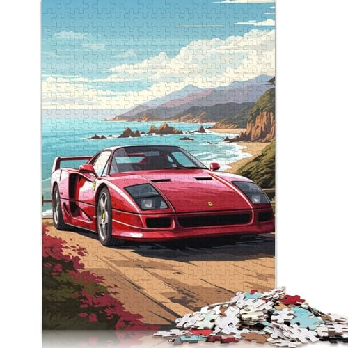 Kunst-Sportwagen-Puzzle, herausfordernd und knifflig, 100% recyceltes Holzpuzzle für Erwachsene und Kinder, 1000 Teile (75 x 50 cm) von LMYmoney