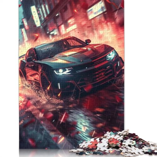 Kunst-Sportwagen-Puzzle, herausfordernd und knifflig, 100% recyceltes Holzpuzzle für Erwachsene und Kinder, 520 Teile (52 x 38 cm) von LMYmoney