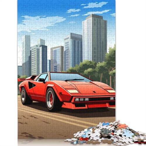 Kunst-Sportwagen-Puzzle, kreative Spiele, 100 Prozent recyceltes Holzpuzzle für Erwachsene, 1000 Teile (75 x 50 cm) von LMYmoney