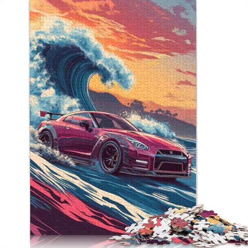 Kunst-Sportwagen-Puzzle, kreative Spiele, 100 Prozent recyceltes Holzpuzzle für Erwachsene, 1500 Teile (85 x 57 cm) von LMYmoney