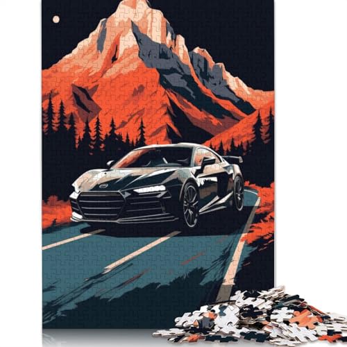Kunst-Sportwagen-Puzzle, präzises, ineinander greifendes, rechteckiges Holzpuzzle für Jungen oder Mädchen, 520 Teile (52 x 38 cm) von LMYmoney