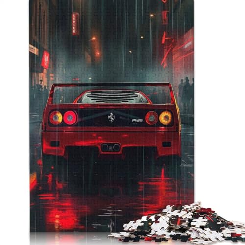 Kunst-Sportwagen-Puzzle, präzises, ineinander greifendes, rechteckiges Holzpuzzle für Jungen oder Mädchen, 520 Teile (52 x 38 cm) von LMYmoney