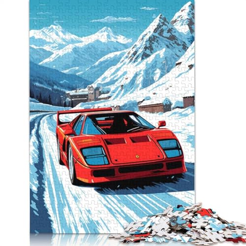 Kunst-Sportwagen-Puzzle, präzises, ineinander greifendes rechteckiges Holzpuzzle für Jungen oder Mädchen, 1000 Teile (75 x 50 cm) von LMYmoney