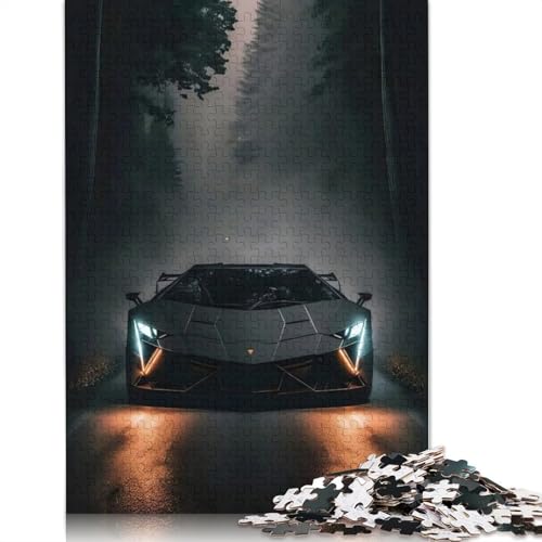 Kunst-Sportwagen-Puzzle, präzises ineinandergreifendes rechteckiges Holzpuzzle für Erwachsene und Kinder, einzigartiges Geschenk, 1000 Teile (75 x 50 cm) von LMYmoney