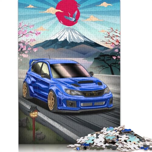 Kunst-Sportwagen-Puzzle, rechteckiges Holzbrett, 100 Prozent recyceltes Holzpuzzle für Erwachsene und Kinder, Geschenke, 1000 Teile (75 x 50 cm) von LMYmoney
