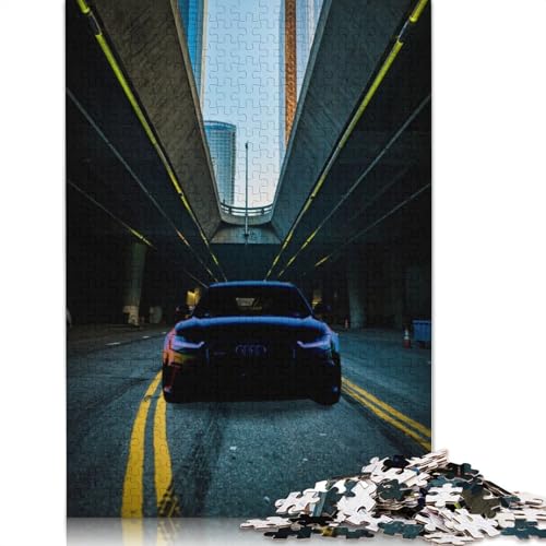 Kunst-Sportwagen-Puzzle, rechteckiges Holzbrett, 100 Prozent recyceltes Holzpuzzle für Erwachsene und Kinder, Geschenke, 1500 Teile (85 x 57 cm) von LMYmoney