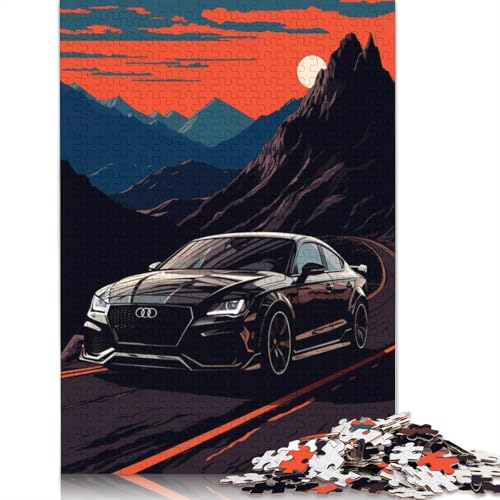 Kunst-Sportwagen-Puzzle, rechteckiges Holzbrett, 100 Prozent recyceltes Holzpuzzle für Erwachsene und Kinder, Geschenke, 1500 Teile (85 x 57 cm) von LMYmoney