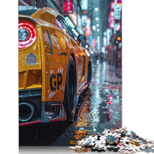 Kunst-Sportwagen-Puzzle, rechteckiges Holzbrett, 100 Prozent recyceltes Holzpuzzle für Erwachsene und Kinder, Geschenke, 520 Teile (52 x 38 cm) von LMYmoney