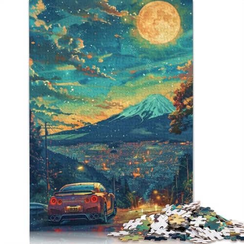 Kunst-Sportwagen-Puzzle, rechteckiges Holzbrett, 100 Prozent recyceltes Holzpuzzle für Erwachsene und Kinder, Geschenke, 520 Teile (52 x 38 cm) von LMYmoney