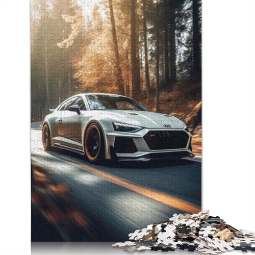 Kunst-Sportwagen-Puzzle, rechteckiges Holzbrett, 100 Prozent recyceltes Holzpuzzle für Erwachsene und Kinder, Geschenke, 520 Teile (52 x 38 cm) von LMYmoney