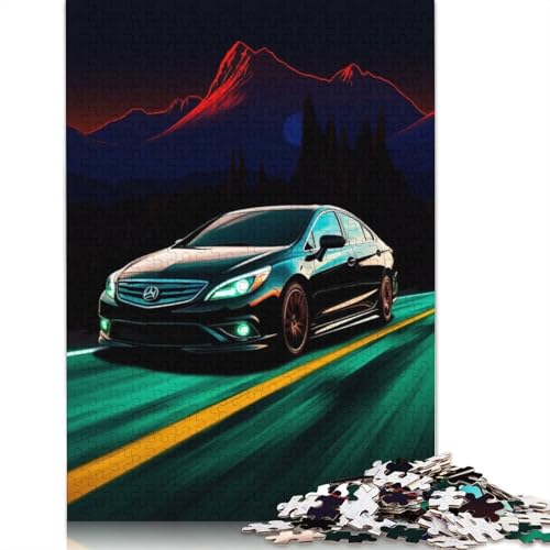 Kunst-Sportwagen-Puzzle, rechteckiges Holzbrett, 100% recyceltes Holzpuzzle für Erwachsene, Kindertagsgeschenke, 1500 Teile (85 x 57 cm) von LMYmoney