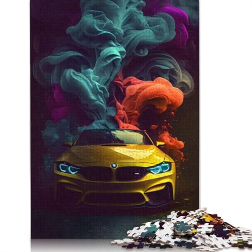 Kunst-Sportwagen-Puzzle, rechteckiges Holzbrett, 100% recyceltes Holzpuzzle für Erwachsene, Kindertagsgeschenke, 520 Teile (52 x 38 cm) von LMYmoney