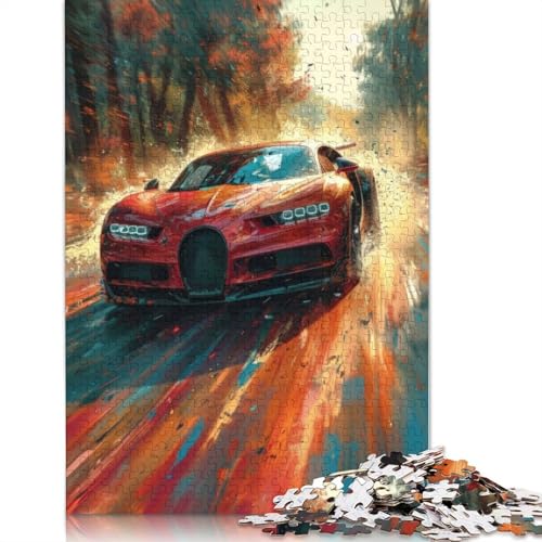 Kunst-Sportwagen-Puzzle, rechteckiges Holzbrett, rechteckiges Holzpuzzle für Erwachsene und Kinder, Geschenke, 1000 Teile (75 x 50 cm) von LMYmoney