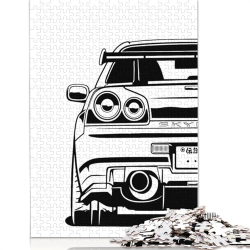 Kunst-Sportwagen-Puzzle, rechteckiges Holzbrett, rechteckiges Holzpuzzle für Erwachsene und Kinder, Geschenke, 520 Teile (52 x 38 cm) von LMYmoney