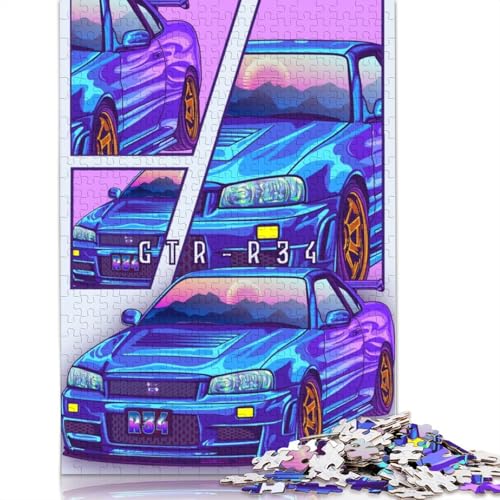 Kunst-Sportwagen-Puzzle, schwierig, 100 Prozent recyceltes Holzpuzzle für Frauen und Männer, Vatertagsgeschenke, 520 Teile (52 x 38 cm) von LMYmoney