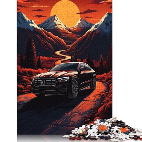 Kunst-Sportwagen-Puzzle, schwierig, 100 Prozent recyceltes Holzpuzzle für Frauen und Männer, Vatertagsgeschenke, 520 Teile (52 x 38 cm) von LMYmoney
