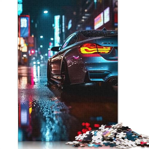 Kunst-Sportwagen-Puzzle, schwierig, 100 Prozent recyceltes Holzpuzzle für Frauen und Männer, Vatertagsgeschenke, 520 Teile (52 x 38 cm) von LMYmoney