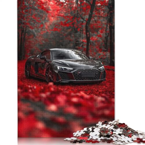 Kunst-Sportwagen-Puzzle, schwierig, 100 Prozent recyceltes Holzpuzzle für Frauen und Männer, Vatertagsgeschenke, 520 Teile (52 x 38 cm) von LMYmoney