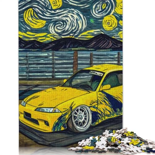 Kunst-Sportwagen-Puzzle, schwierig, 100 Prozent recyceltes Holzpuzzle für Frauen und Männer, Vatertagsgeschenke, 520 Teile (52 x 38 cm) von LMYmoney