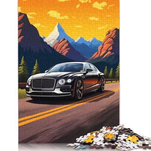 Kunst-Sportwagen-Puzzle, schwierig, 100 Prozent recyceltes Holzpuzzle für Frauen und Männer, Vatertagsgeschenke, 520 Teile (52 x 38 cm) von LMYmoney