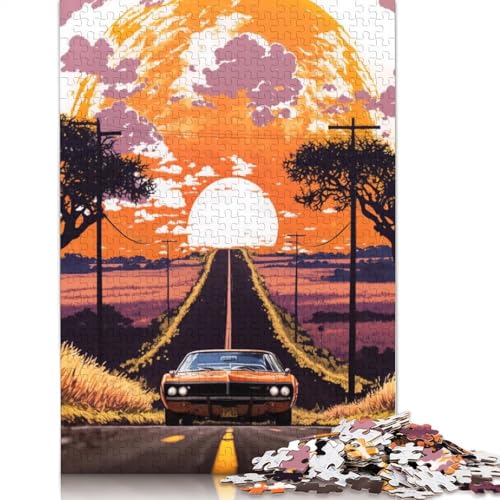 Kunst-Sportwagen-Puzzle, schwierig, 100 Prozent recyceltes Holzpuzzle für Frauen und Männer, Vatertagsgeschenke, 520 Teile (52 x 38 cm) von LMYmoney