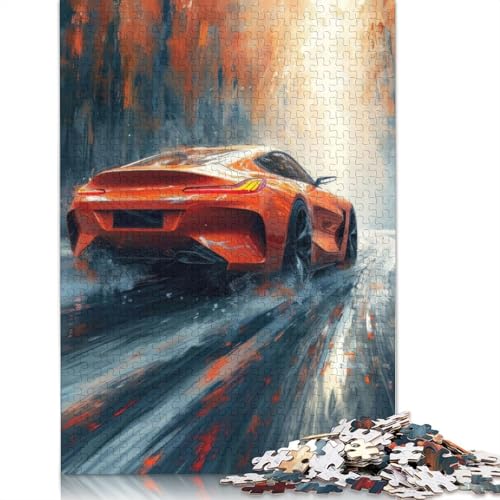 Kunst-Sportwagen-Puzzle, schwierig, 100% recyceltes Holzpuzzle für Frauen und Männer, Vatertagsgeschenke, 1000 Teile (75 x 50 cm) von LMYmoney