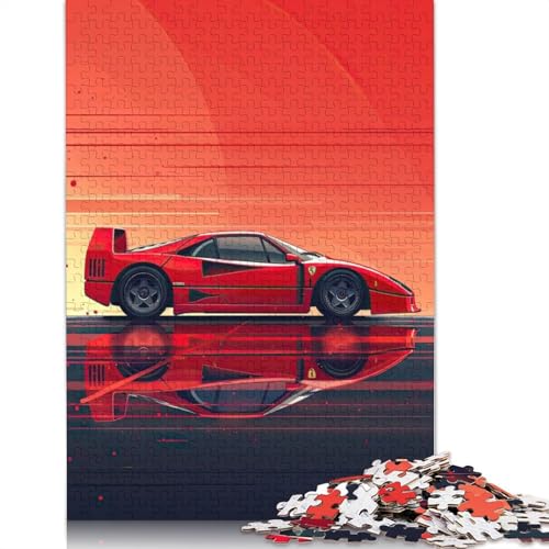 Kunst-Sportwagen-Puzzle, schwierig, 100% recyceltes Holzpuzzle für Frauen und Männer, Vatertagsgeschenke, 1000 Teile (75 x 50 cm) von LMYmoney