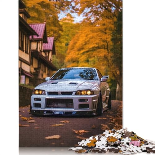 Kunst-Sportwagen-Puzzle, schwierig, 100% recyceltes Holzpuzzle für Frauen und Männer, Vatertagsgeschenke, 1500 Teile (85 x 57 cm) von LMYmoney