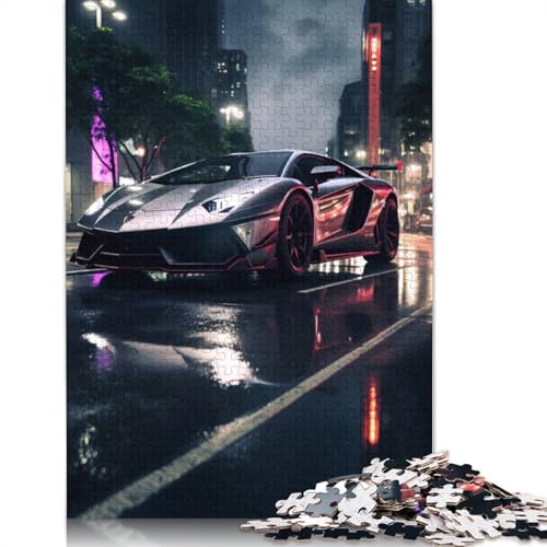 Kunst-Sportwagen-Puzzle, schwierige Herausforderung, 100 Prozent recyceltes Holzpuzzle für Erwachsene, Teenager, 1000 Teile (75 x 50 cm) von LMYmoney