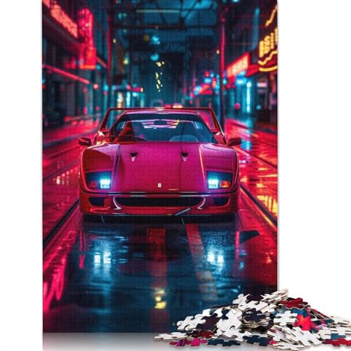 Kunst-Sportwagen-Puzzle, schwierige Herausforderung, 100 Prozent recyceltes Holzpuzzle für Erwachsene, Teenager, 1500 Teile (85 x 57 cm) von LMYmoney
