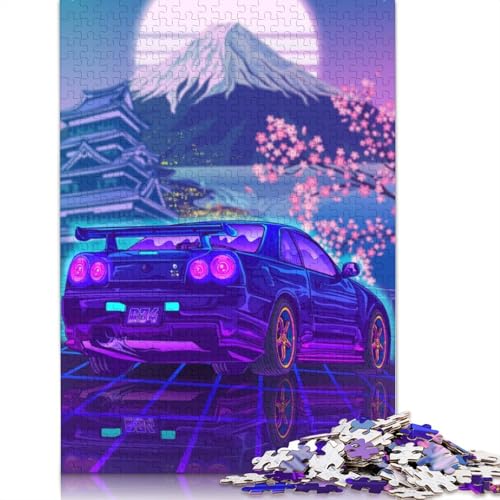 Kunst-Sportwagen-Puzzle, schwierige Herausforderung, 100 Prozent recyceltes Holzpuzzle für Erwachsene, Teenager, 520 Teile (52 x 38 cm) von LMYmoney